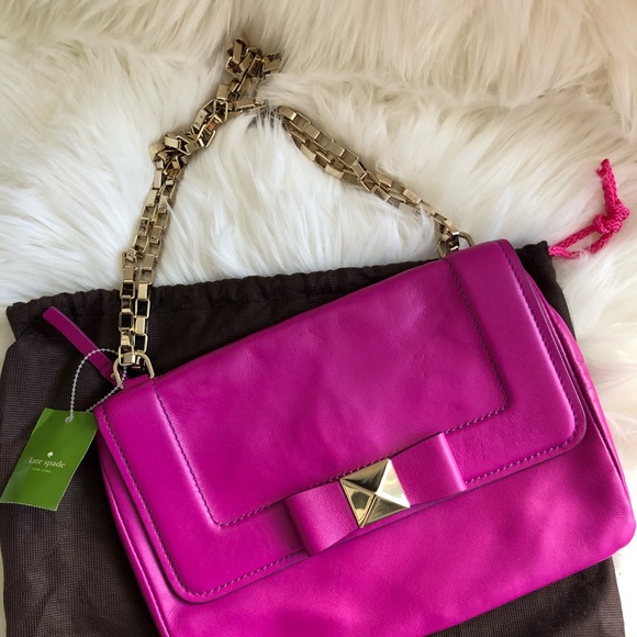 Kate Spade NWT Fuchsia Leather Shoulder Bag - Picture 2 of 8
